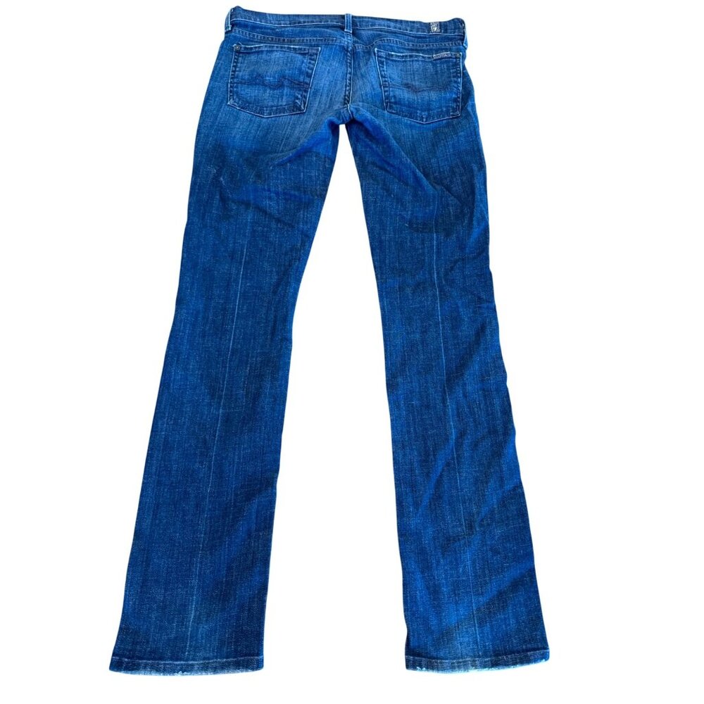 7 For All Mankind Womens Straight-Leg Jeans Size 29 Dark Wash Denim Cotton